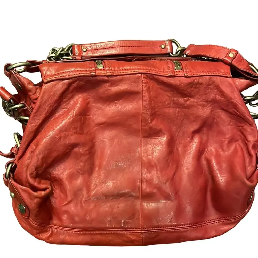 Cynthia Rowley red vintage hobo satchel crossbody bag purse